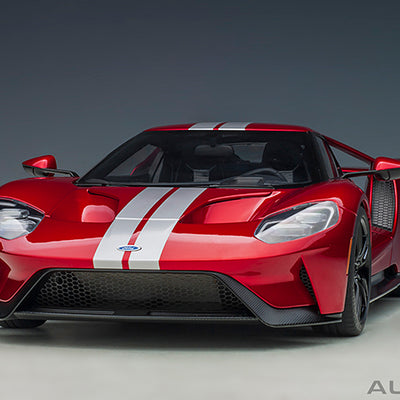 12106 FORD GT 2017 (LIQUID RED/SILVER STRIPES)
