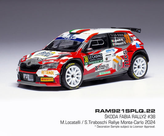 ixo RAM921SPLQ 1/43 SKODA FABIA Rally2 #38 Rallye Monte-Carlo 2024 Model Car