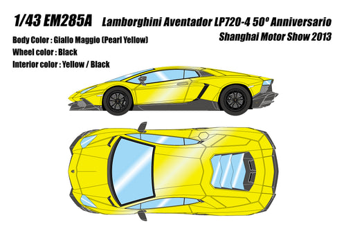 [Pre-order] Make Up EIDOLON EM285A Lamborghini Aventador LP720-4 50°Anniversario Shanghai Motor show 2013 Giallo Maggio (0806)