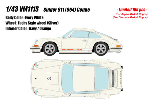 [Pre-order] Make Up VISION VM111S Singer 911(964) Coupe Ivory White Limited 100pcs (0806)