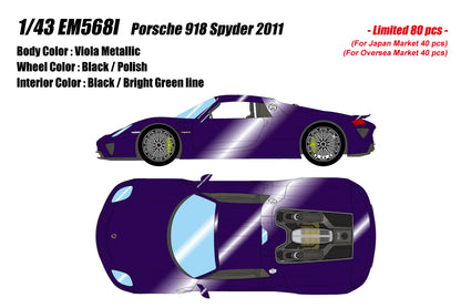 [Pre-order] Make Up EIDOLON EM568I Porsche 918 Spyder 2011 Viola Metallic (Limited 80pcs) (1105)