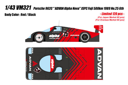 [Pre-order] Make Up VISION VM321 Porsche 962C ADVAN Alpha Nova JSPC Fuji 500km 1989 No.25 6th Limited 120pcs (1126)