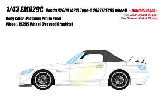 [Pre-order] Make Up EIDOLON EM829C Honda S2000 (AP2) Type-S 2007 (CE28S wheel) Platinum White Pearl Limited 50pcs (1112)