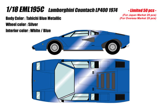 [Pre-order] Make Up EIDOLON EML195C 1/18 Lamborghini Countach LP400 1974 Tahichi Blue Metallic (1112)