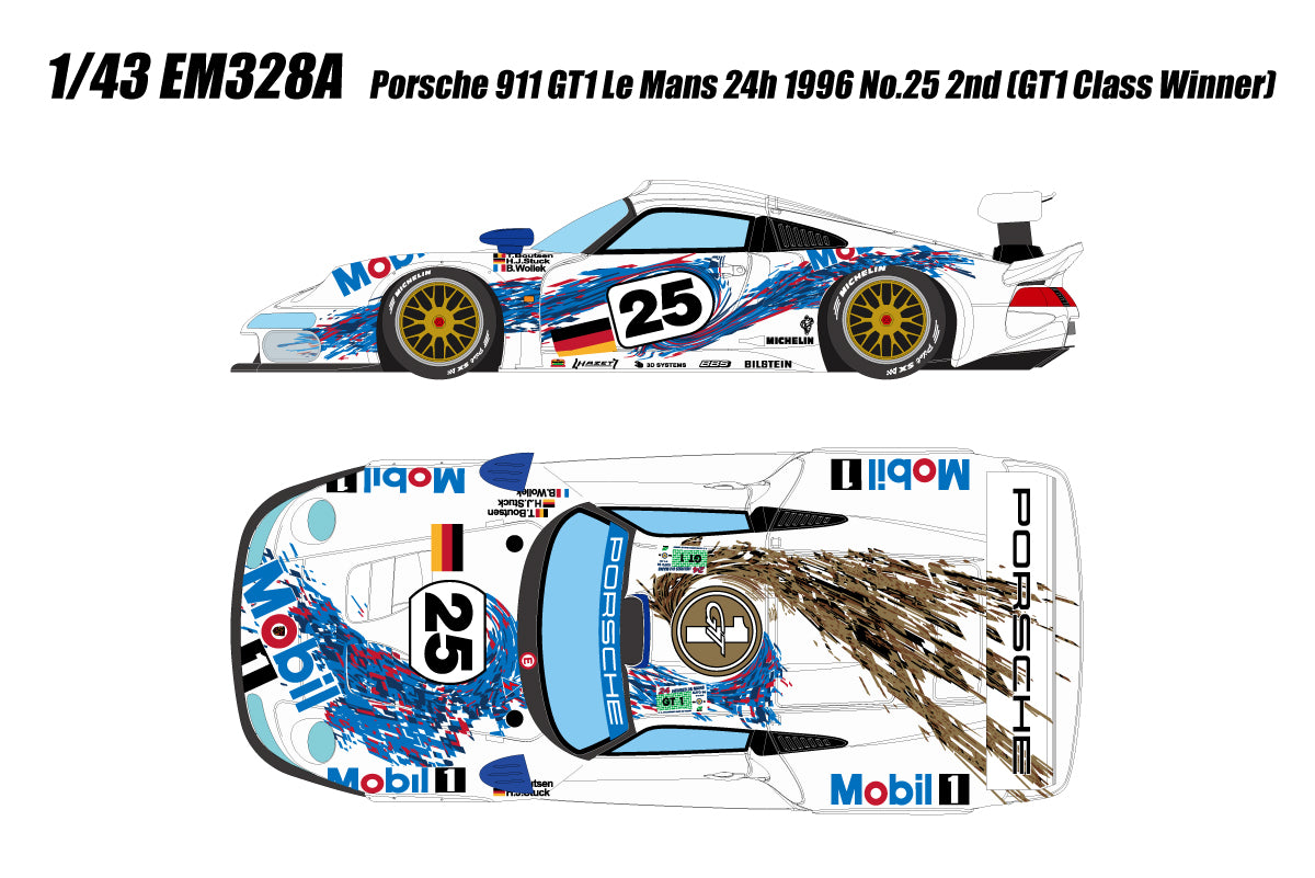 [Pre-order] Make Up EIDOLON EM328A Porsche 911 GT1 Le Mans 24h 1996 No.25 2nd (GT1 Class Winner) (1203)