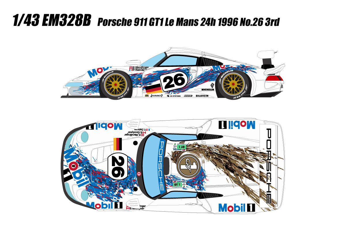 [Pre-order] Make Up EIDOLON EM328B Porsche 911 GT1 Le Mans 24h 1996 No.26 3rd (1203)