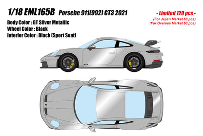 [Pre-order] Make Up EIDOLON EML165B 1/18 Porsche 911(992) GT3 2021 GT Silver Metallic Limited 120pcs (0204)