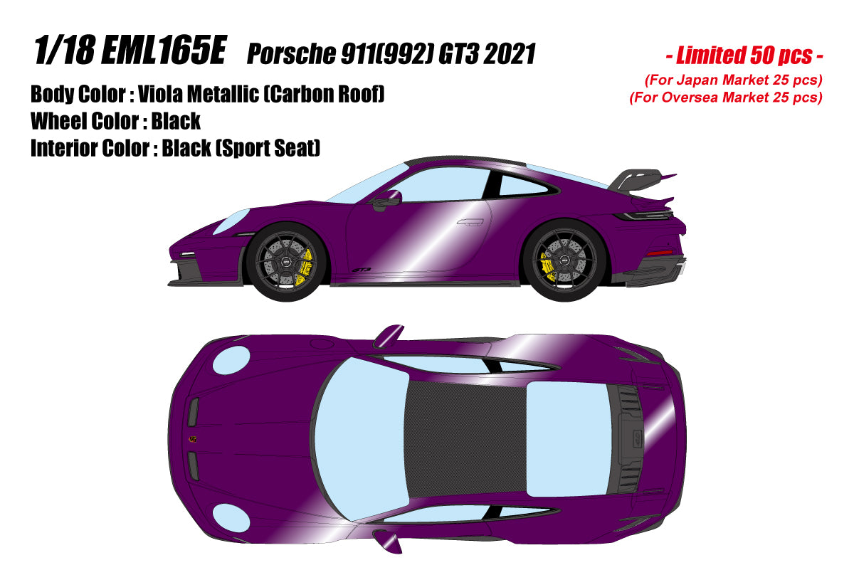 [Pre-order] Make Up EIDOLON EML165E 1/18 Porsche 911(992) GT3 2021 Purple Limited 50pcs (0204)