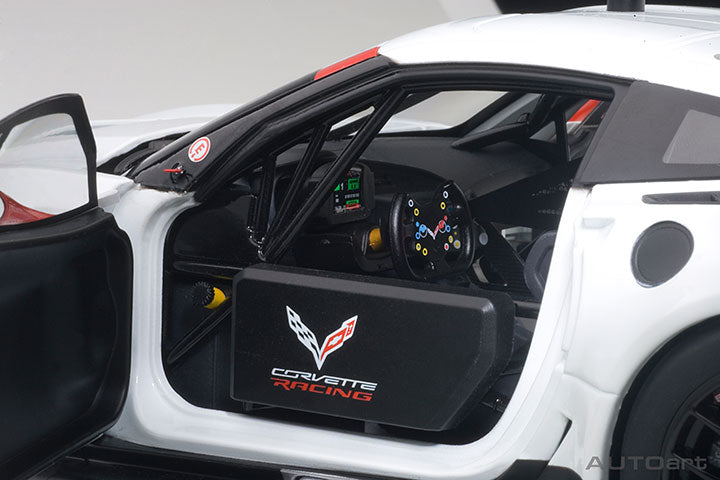 81650 CHEVROLET CORVETTE C7.R PLAIN COLOR VERSION (WHITE W/ RED ACCENTS)