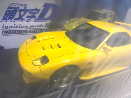 ignition model IG2868 1/18 INITIAL D Mazda RX-7 (FD3S) Yellow Keisuke Takahashi