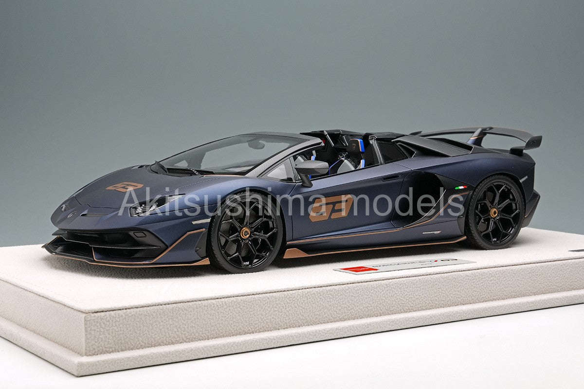 Make Up EML030J 1/18 Lamborghini Aventador SVJ 63 Roadster 2019 Blue Emera Limited 63pcs