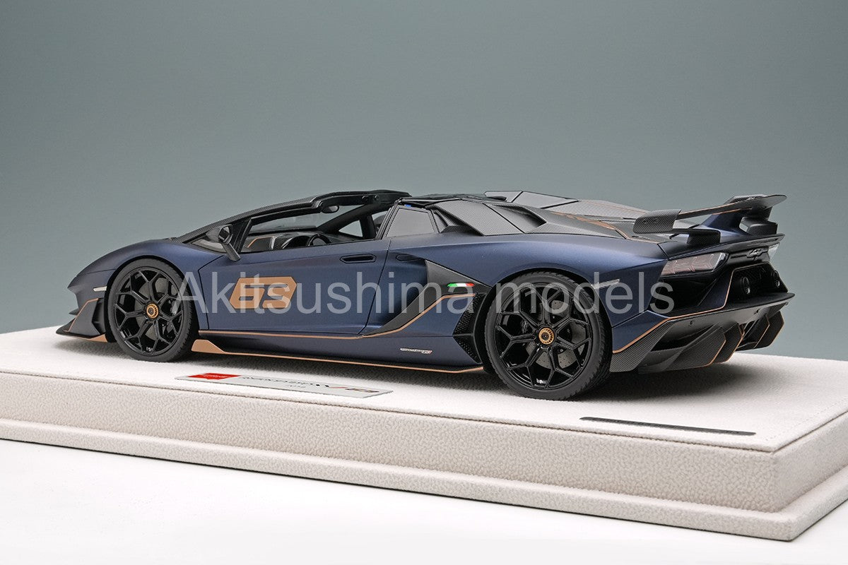 Make Up EML030J 1/18 Lamborghini Aventador SVJ 63 Roadster 2019 Blue Emera Limited 63pcs