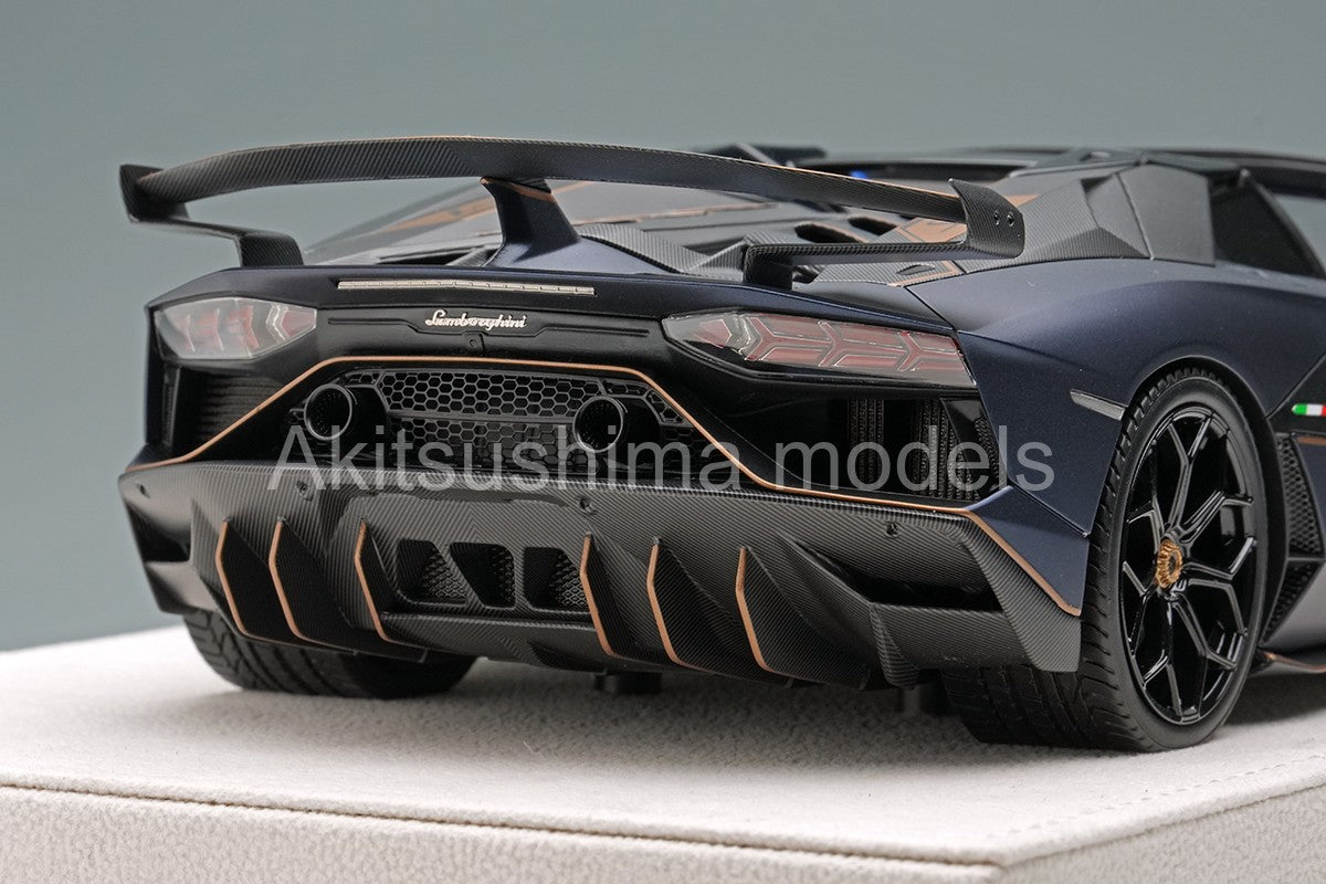 Make Up EML030J 1/18 Lamborghini Aventador SVJ 63 Roadster 2019 Blue Emera Limited 63pcs