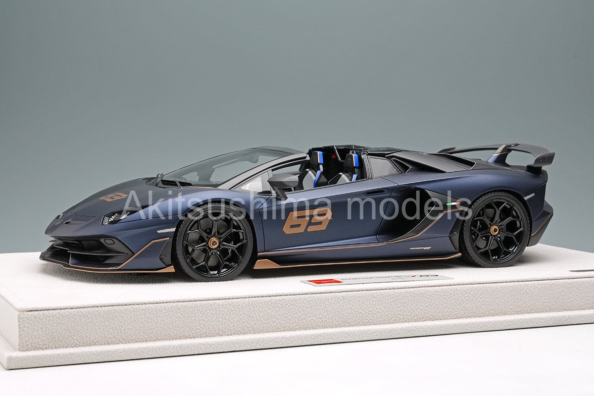 Make Up EML030J 1/18 Lamborghini Aventador SVJ 63 Roadster 2019 Blue Emera Limited 63pcs