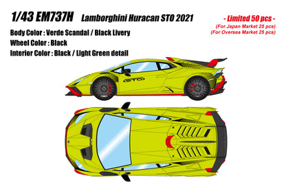 [Pre-order] Make Up EIDOLON EM737H Lamborghini Huracan STO 2021 Verde Scandal / Black Livery Limited 50pcs (0204)