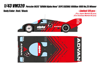 [Pre-order] Make Up VISION VM320 Porsche 962C ADVAN Alpha Nova JSPC Suzuka 1000km 1989 No.25 Winner Limited 120pcs (1105)