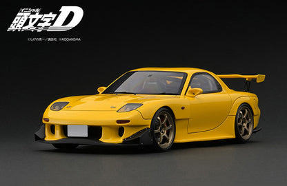 ignition model IG2868 1/18 INITIAL D Mazda RX-7 (FD3S) Yellow Keisuke Takahashi