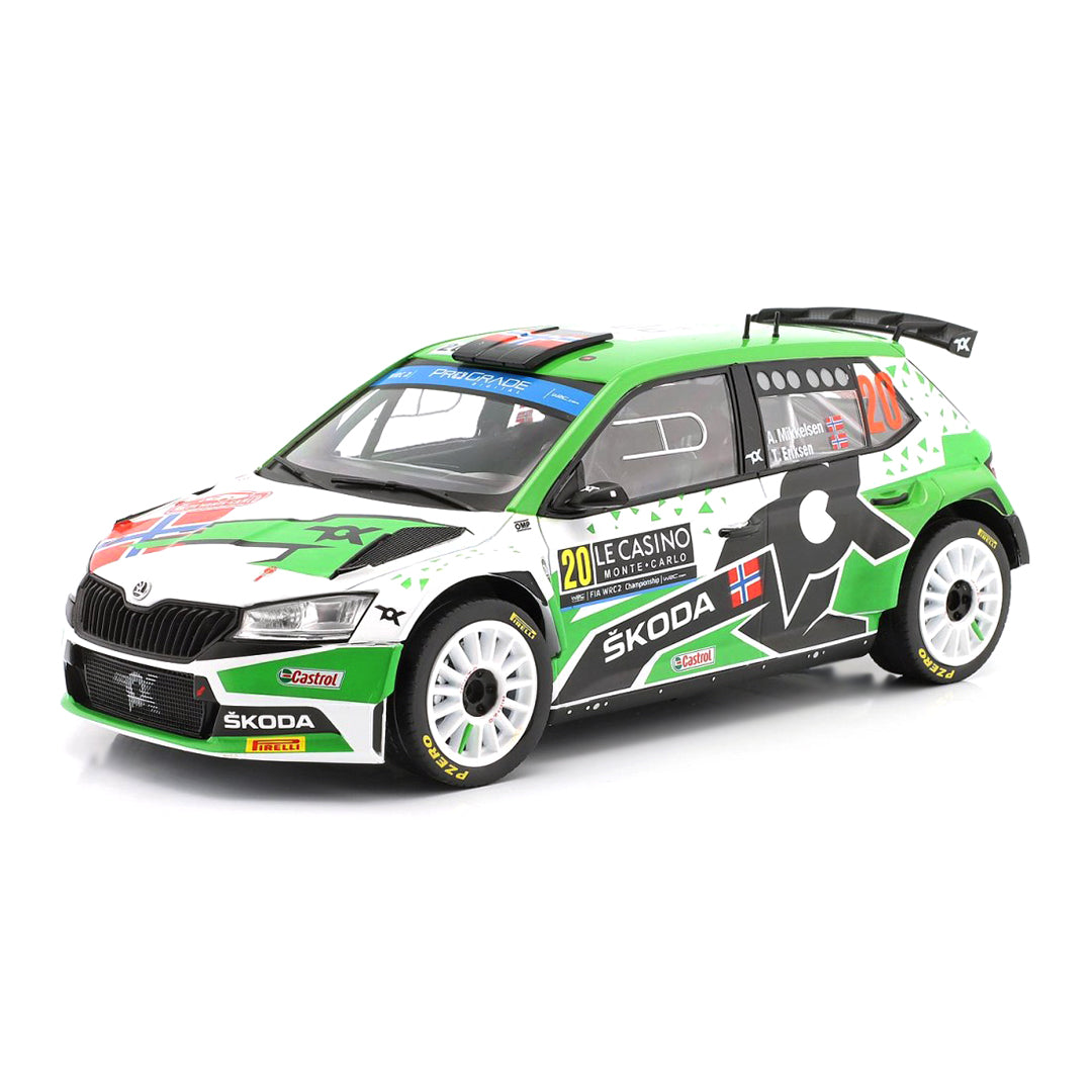 ixo 18RMC109 1/18 SKODA FABIA Rally2 EVO RALLY MONTECARLO 2022 Winner WRC2 #20 A.Mikkelsen/T.Eriksen