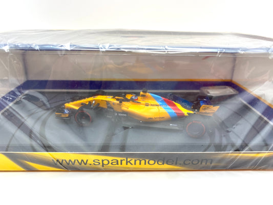 Spark S6069 1/43 2018 McLaren MCL33 Fernando Alonso Abu Dhabi GP Last Race Special Model